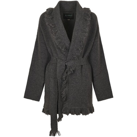 Alanui Relaxed Fit Cashmere Cardigan With Shawl Collar And Fringed Edges - NWT - Picture 1 of 3